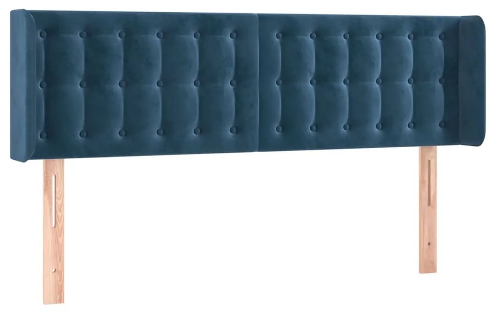 Κεφαλάρι με Πτερύγια Σκούρο Μπλε 147x16x78/88 εκ. Βελούδινο 3119254