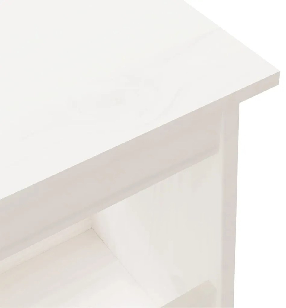 vidaXL Παγκάκι Χολ Λευκό 160x28x45 εκ. από Μασίφ Ξύλο Πεύκου