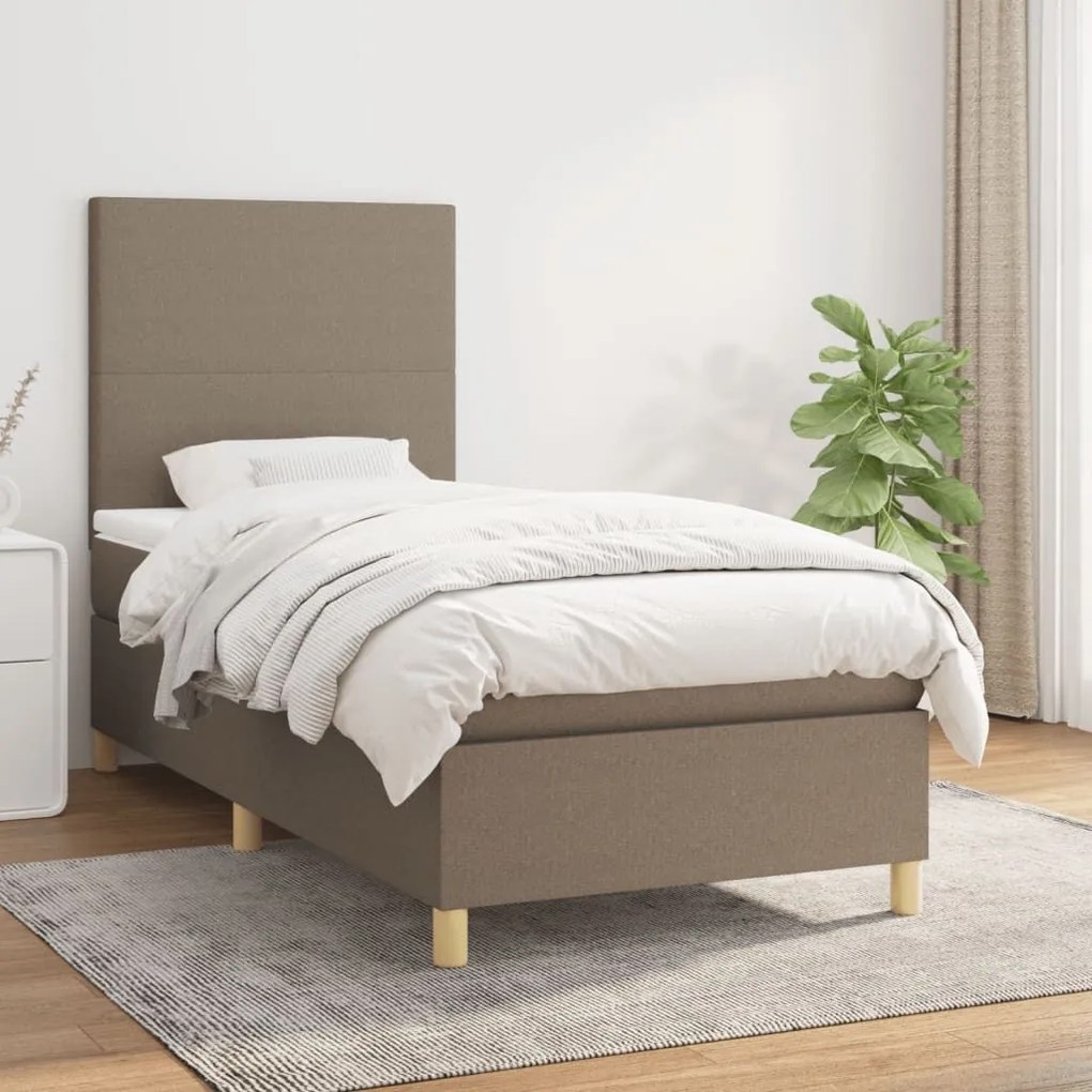 ΚΡΕΒΑΤΙ BOXSPRING ΜΕ ΣΤΡΩΜΑ TAUPE 90X200 ΕΚ. ΥΦΑΣΜΑΤΙΝΟ 3142149