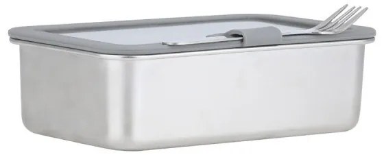 Estia Φαγητοδοχείο Ανοξείδωτο 1250ml Με Γυάλινο Καπάκι &amp; Ανοξείδωτο Πιρούνι
