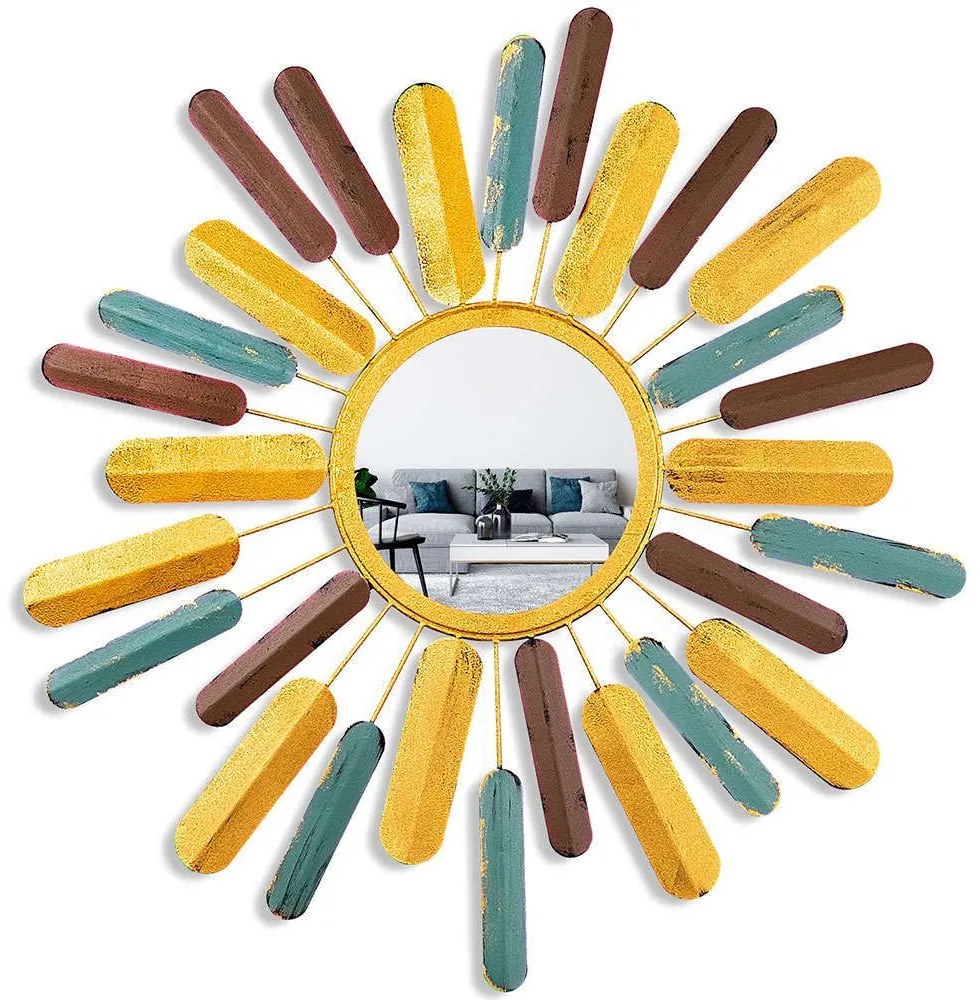 Καθρέπτης Τοίχου Sun 930DYU1513 75x4x75cm Multi Wallity Metal