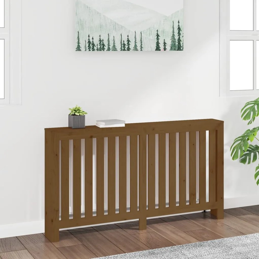 vidaXL Κάλυμμα Καλοριφέρ Καφέ μελί 153x19x84 εκ. από Μασίφ Ξύλο Πεύκου