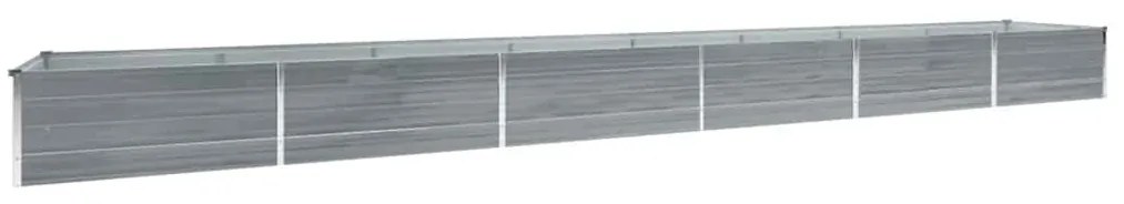 Ζαρντινιέρα Υπερυψωμένη Γκρι 600x80x45 εκ. Γαλβαν. Χάλυβας