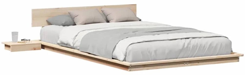 vidaXL Σκελετός Κρεβατιού Καφέ 140 x 190 cm ξύλο