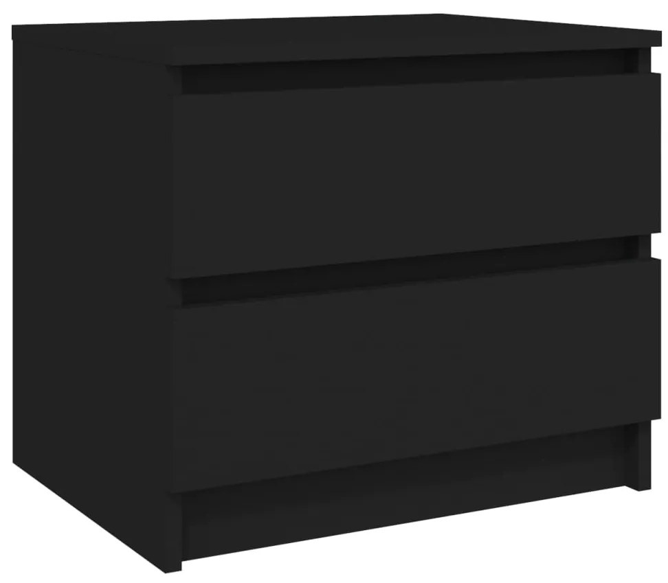 vidaXL Κομοδίνο Μαύρο 50 x 39 x 43,5 εκ. από Επεξ. Ξύλο
