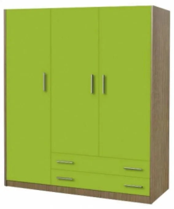 SARFURNITURE Παιδική ντουλάπα τρίφυλλη λαχανί SAR-112003