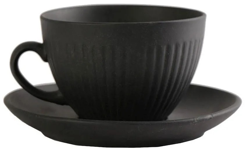 Φλυτζάνι Καφέ 310ml + Πιατάκι Espiel Gobi Black OW2045K6