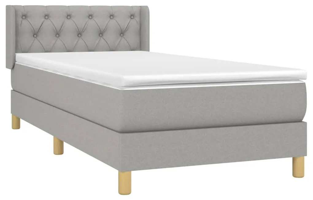 ΚΡΕΒΑΤΙ BOXSPRING ΜΕ ΣΤΡΩΜΑ ΑΝΟΙΧΤΟ ΓΚΡΙ 80X200 ΕΚ. ΥΦΑΣΜΑΤΙΝΟ 3130465