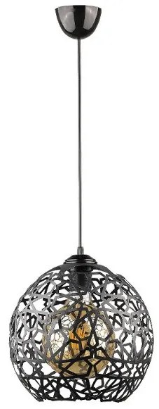 Κρεμαστό Φωτιστικό Οροφής Dominico E27 24x24x70εκ Megapap-GP030-0115,2-Μαύρο GP030-0115,2