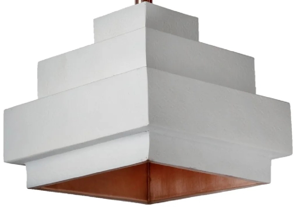 Ceiling Light S Line Κρεμαστό Lustre Σφυρήλατο Τετράγωνο Λευκό SS113-0091