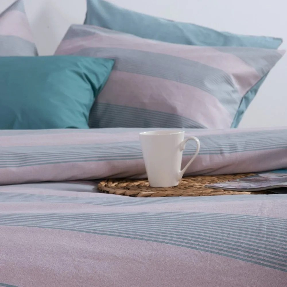 Μαξιλαροθήκη Casual Stripe Petrol Nef-Nef Homeware 52 X 72 100% Βαμβάκι