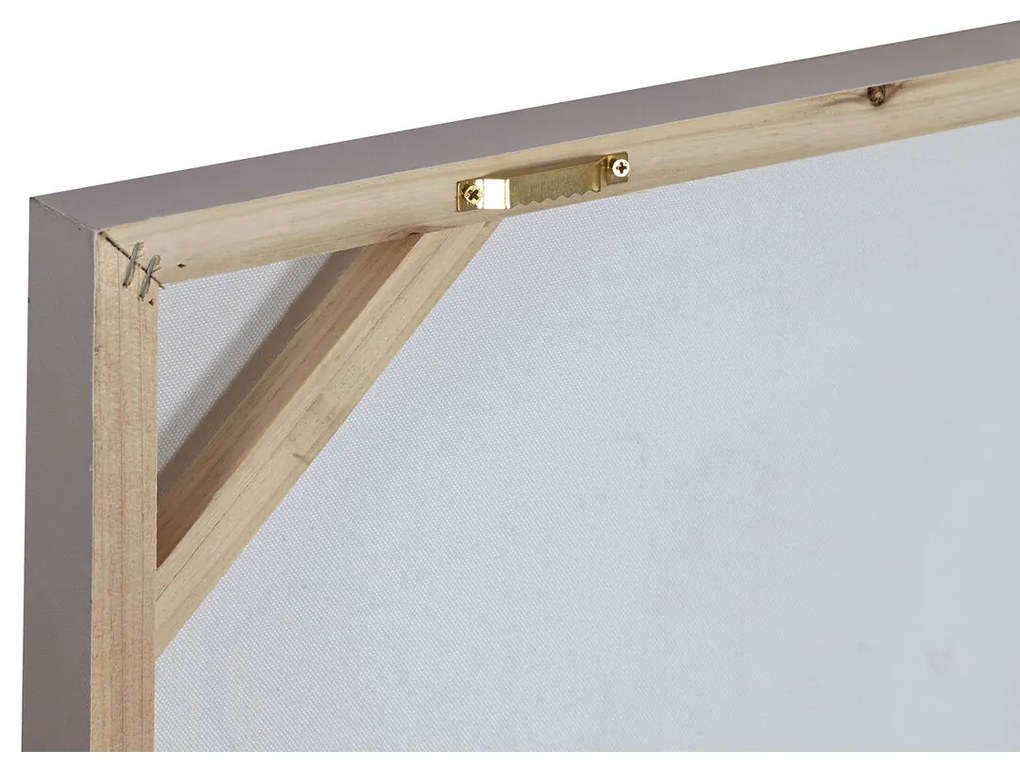 Καμβάς Home ESPRIT Μπεζ Χρυσό Σύγχρονη Λουλούδι 80 x 3 x 80 cm (x2)