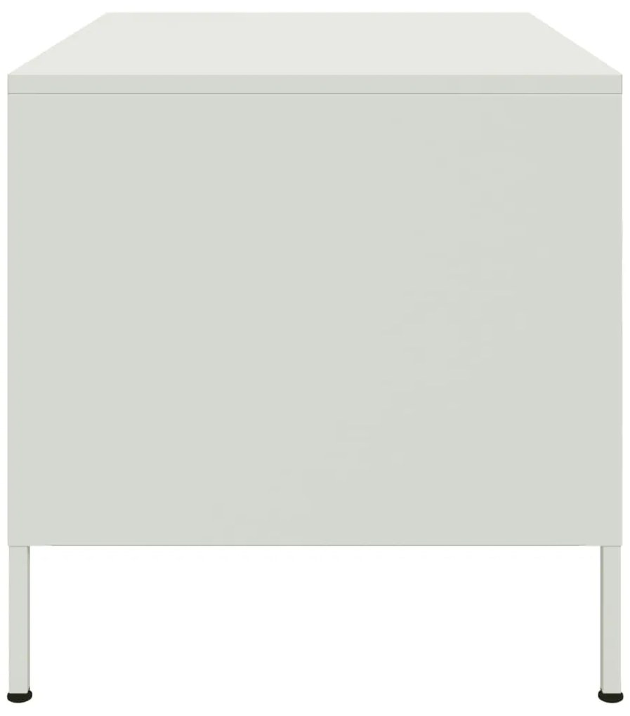 vidaXL Τραπεζάκι Σαλονιού Λευκό 68x50x50,5 εκ. από Ατσάλι
