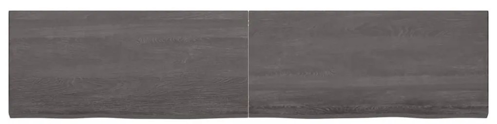 Πάγκος Μπάνιου Σκούρο Καφέ 220x50x(2-4) εκ. Επεξεργ. Μασίφ Ξύλο - Γκρι
