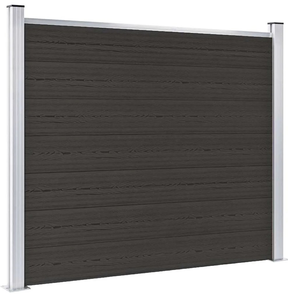 vidaXL Πάνελ Περίφραξης Μαύρο 180 x 146 εκ. από WPC