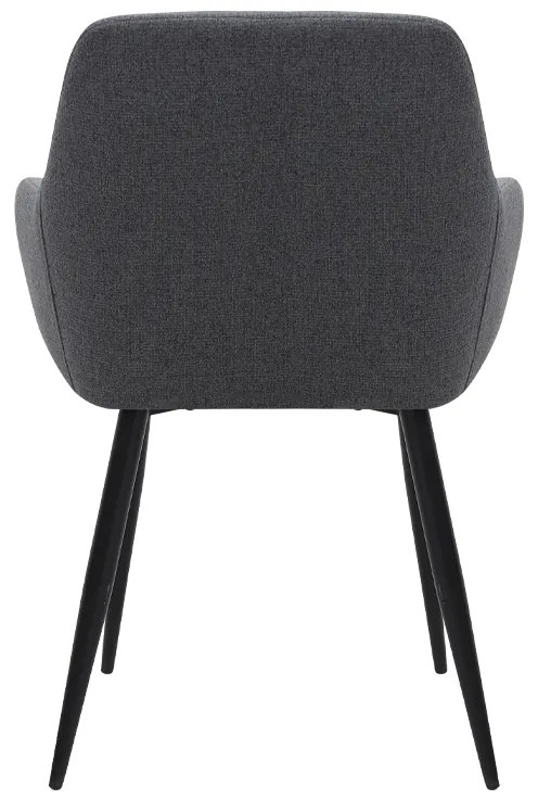 Πολυθρόνα τραπεζαρίας Monica Megapap γκρι ύφασμα - μεταλλικό μαύρο πόδι 54x57x84εκ.