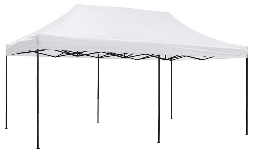 Κιόσκι Gazebo MATTHEW C6312 Πτυσσόμενο Μαύρο Μεταλλικό &amp; Λευκό Ύφασμα 3x6x3,10Yμ.