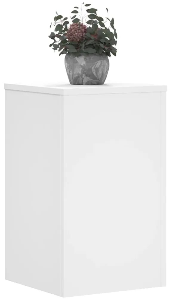 vidaXL Βάσεις Φυτών 2 τεμ. Λευκές 30x30x50 εκ. από Επεξεργασμένο Ξύλο