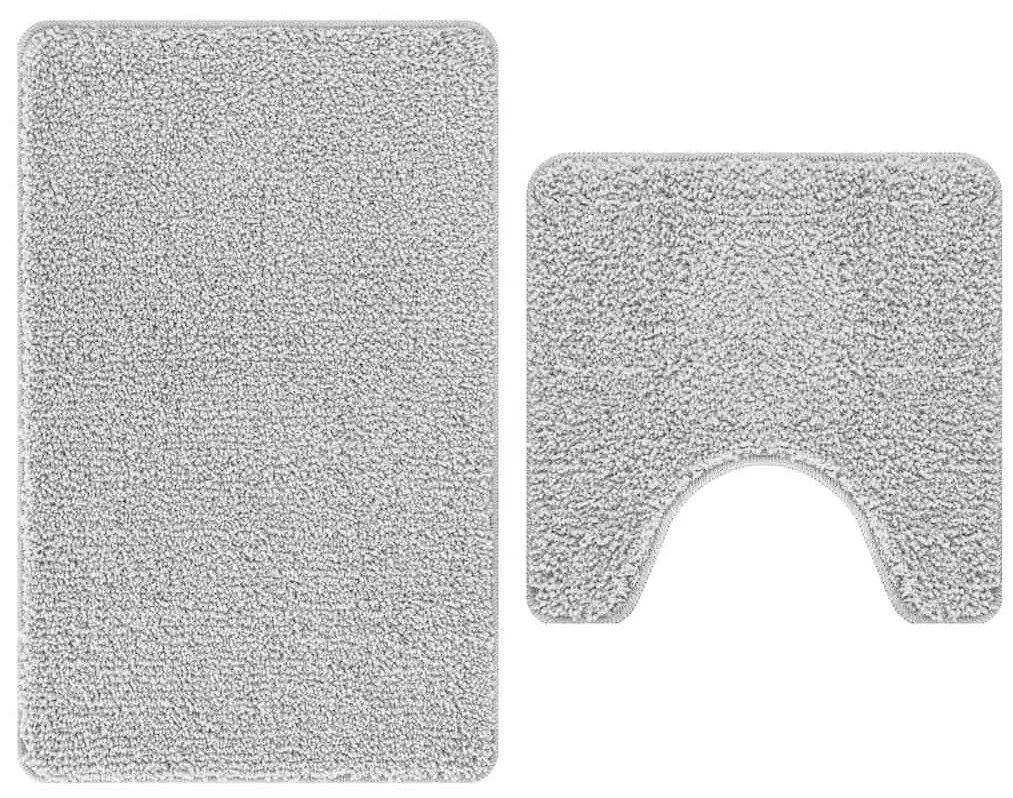 vidaXL Πατάκι μπάνιου 2 pcs Γκρι 50 x 50 cm Πολυπροπυλένιο