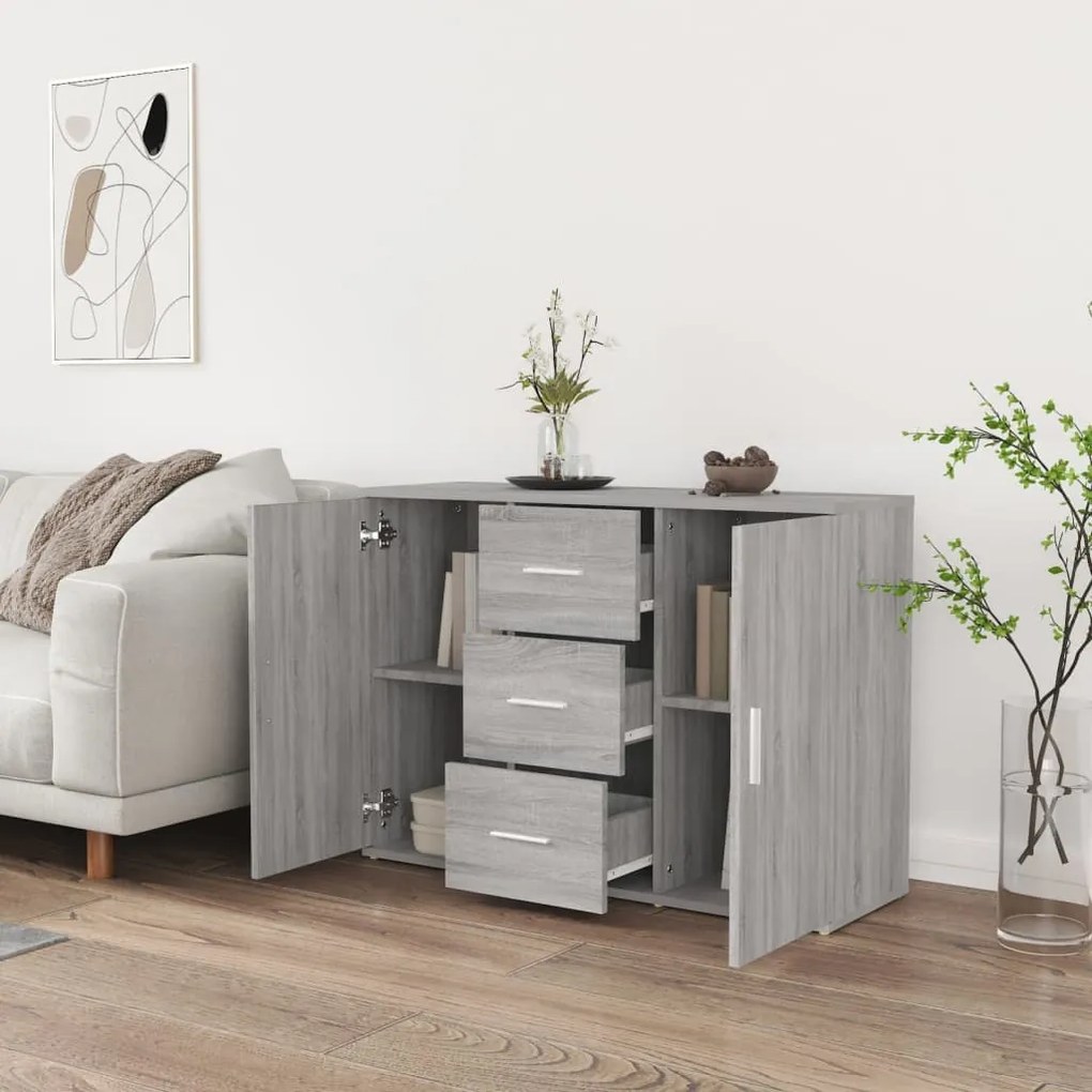 Ντουλάπι Γκρι Sonoma 91 x 29,5 x 65 εκ. από Επεξεργασμένο Ξύλο 823348