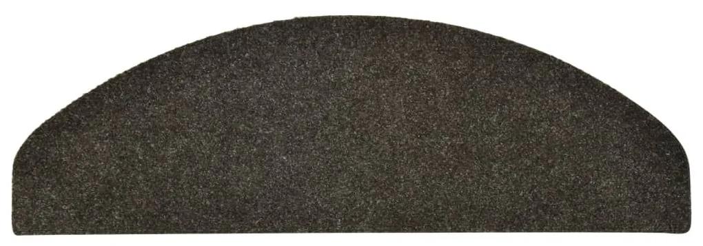 Πατάκια Σκάλας Αυτοκόλ. 15 τεμ Ανθρακί 65x21x4 εκ Βελονιασμένο - Ανθρακί