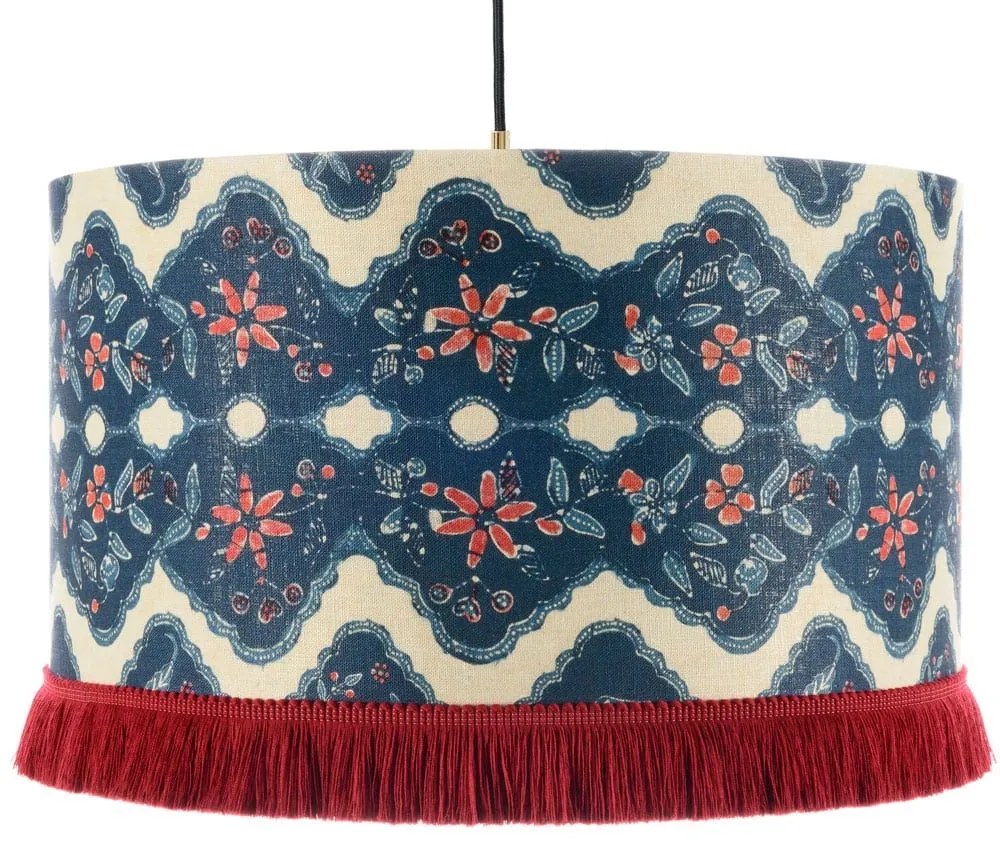 Φωτιστικό Οροφής Phoenicia Batik Cl50407 Ø35X22 E27 Blue-Red Mindthegap Metal, Fabric