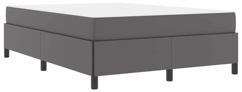 vidaXL Σκελετός κρεβατιού με στρώμα Γκρι 140 x 190 cm Τεχνητό δέρμα