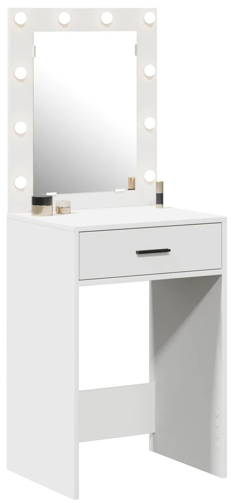 vidaXL Κομοδίνο με συρτάρι Λευκό 50 x 41 x 135 εκ Επεξεργασμένο ξύλο