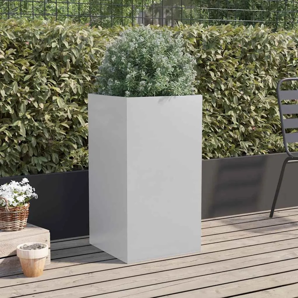 vidaXL Ζαρντινιέρα Ασημί 42x38x75 εκ. από Γαλβανισμένο Χάλυβα