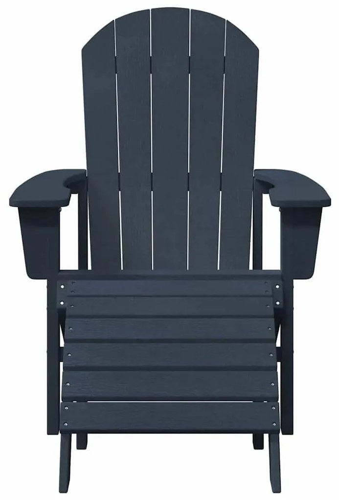 vidaXL Πολυθρόνα Adirondack με Ποδόμακτρο σε Ναυτικό Μπλε HDPE