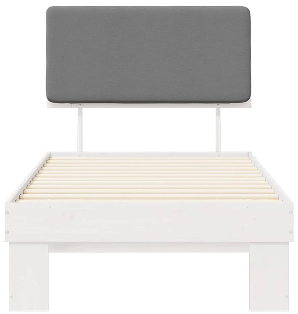 vidaXL Σκελετός Κρεβατιού με Επενδεδυμένο Κεφαλάρι Ανοιχτό γκρι