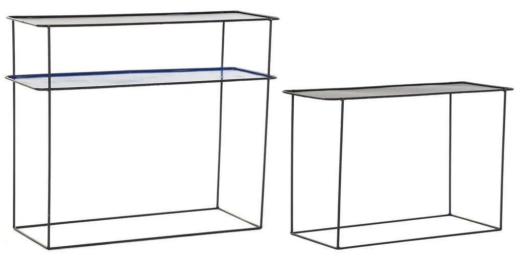 Σετ επίπλων DKD Home Decor Μπλε Μαύρο 70 x 27 x 45 cm 40 x 27 x 45 cm 80 x 27 x 65 cm 80 x 27,5 x 65 cm