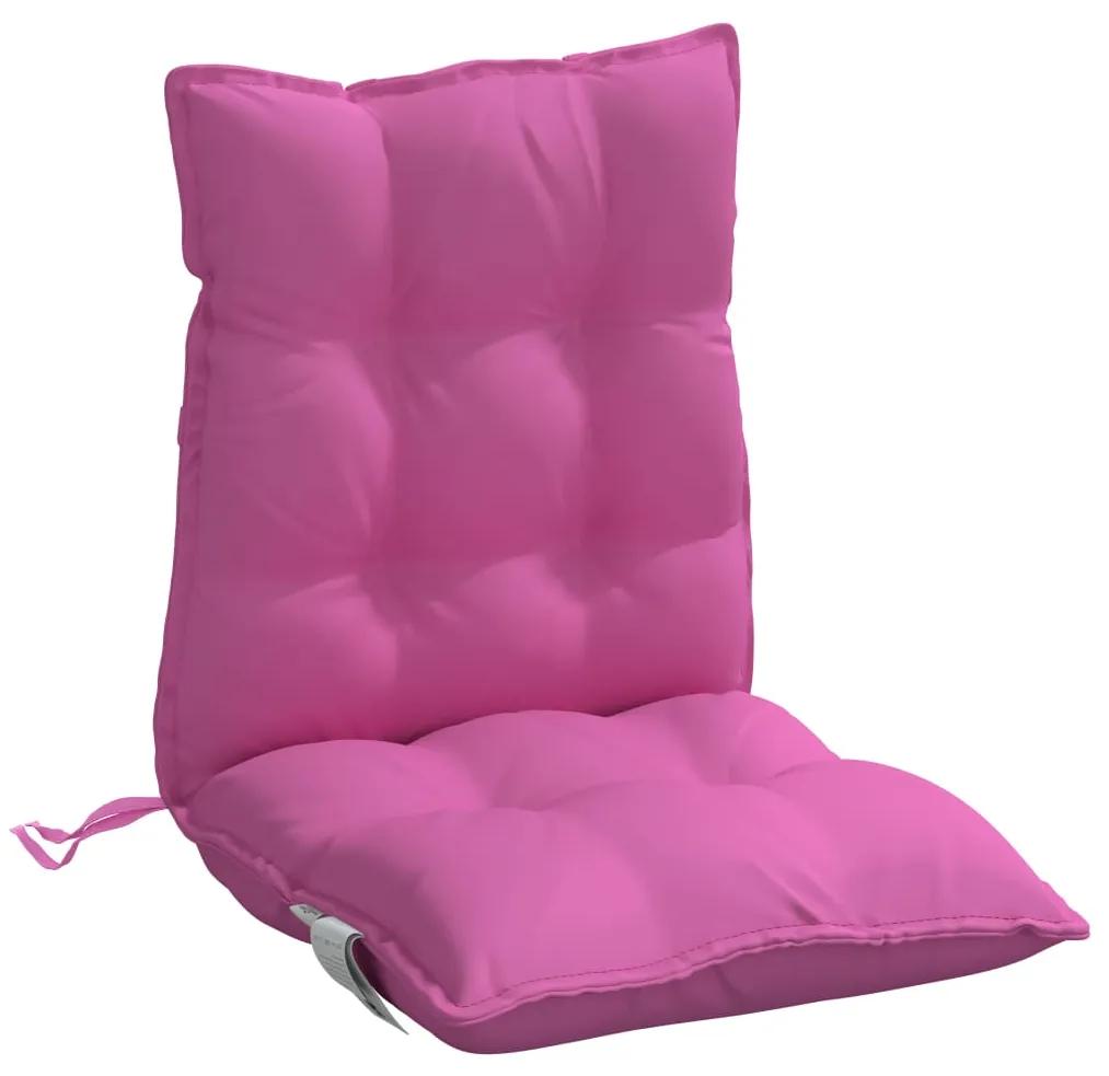 vidaXL Μαξιλάρια Καρέκλας Χαμηλή Πλάτη 2 τεμ. Ροζ Ύφασμα Oxford