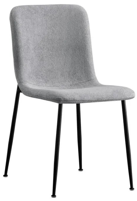 Καρέκλα Gratify γκρι μπουκλέ ύφασμα-πόδι μαύρο μέταλλο 43x56x83εκ 43x56x83 εκ.