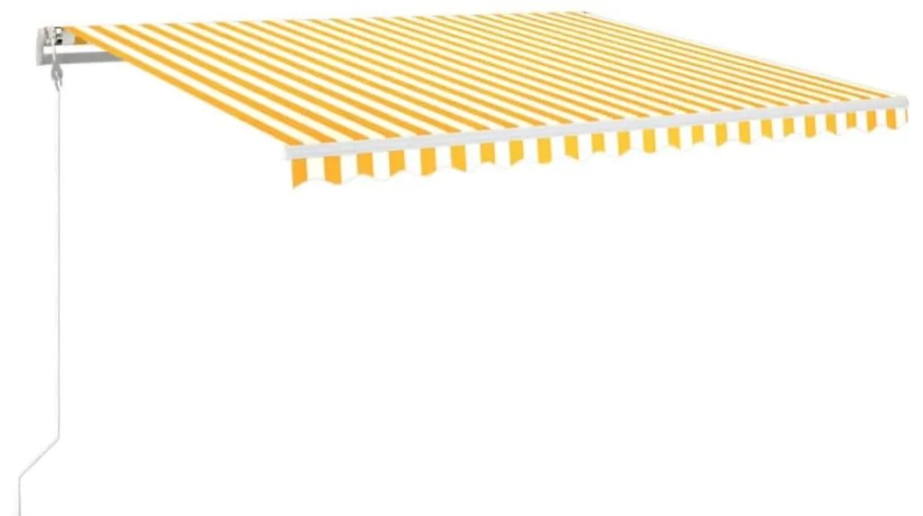 Τέντα Συρόμενη Αυτόματη Κίτρινο / Λευκό 450 x 350 εκ. - Κίτρινο