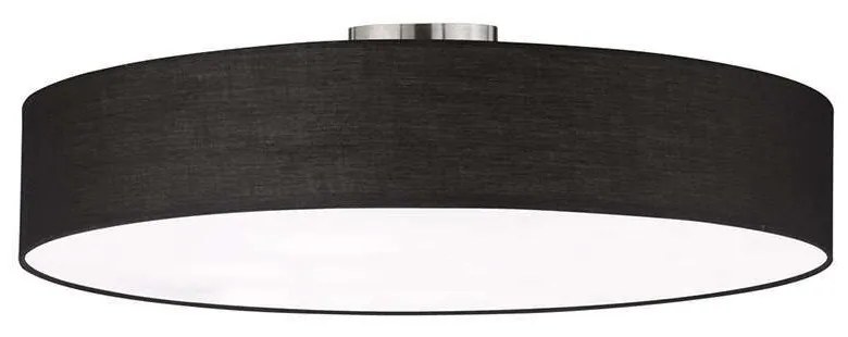 Φωτιστικό Οροφής - Πλαφονιέρα Hotel 603900502 D65x17cm Black Trio Lighting Μέταλλο,Ύφασμα