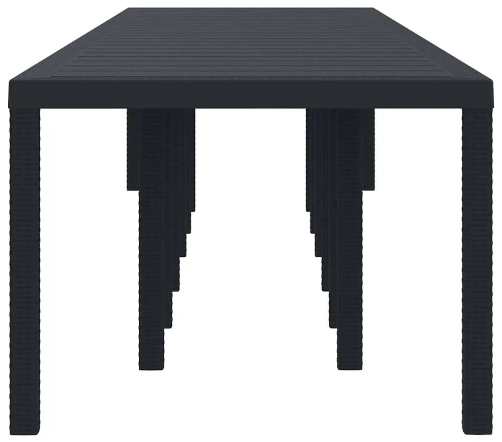 vidaXL Τραπέζι Κήπου Ανθρακί 400 x 100 x 73 εκ. συνθετικό ρατάν