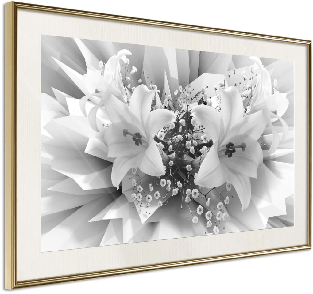 Αφίσα - Crystal Lillies - 30x20 - Χρυσό - Με πασπαρτού