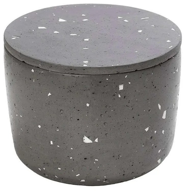 Δοχείο Με Καπάκι TZB112 13x13x9cm Dark Grey Espiel Cement