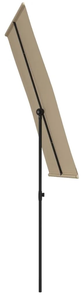 Ομπρέλα Κήπου Taupe 180 x 110 εκ. με Ιστό Αλουμινίου 47331