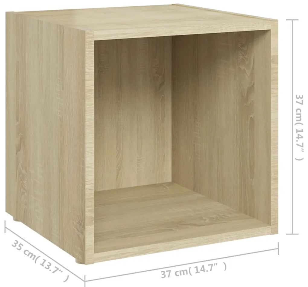 vidaXL Έπιπλα Τηλεόρασης 4 τεμ. Sonoma Δρυς 37x35x37 εκ. Επεξ. Ξύλο