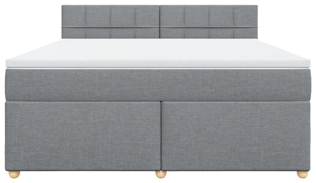 vidaXL Κρεβάτι Boxspring με Στρώμα Ανοιχτό Γκρι 180x200 εκ. Υφασμάτινο