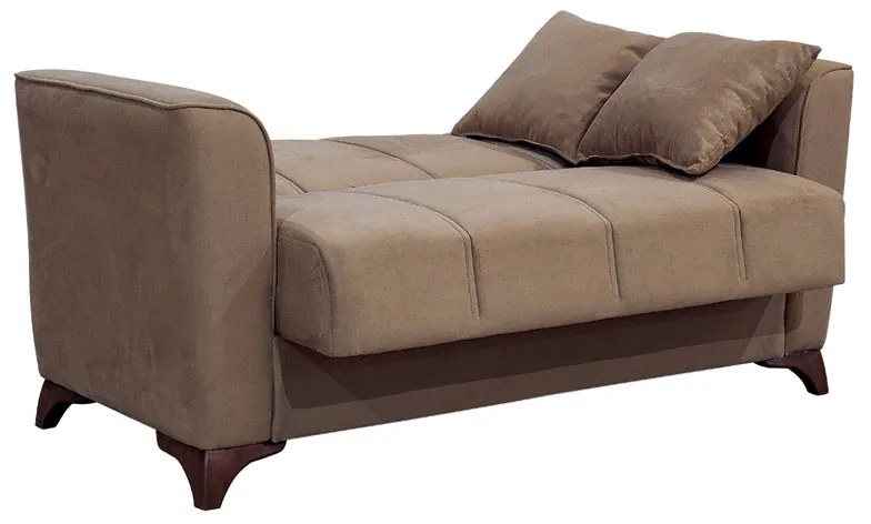 Kαναπές κρεβάτι Asma pakoworld 2θέσιος ύφασμα βελουτέ μπεζ-μόκα 156x76x85εκ - Ύφασμα - 213-000010