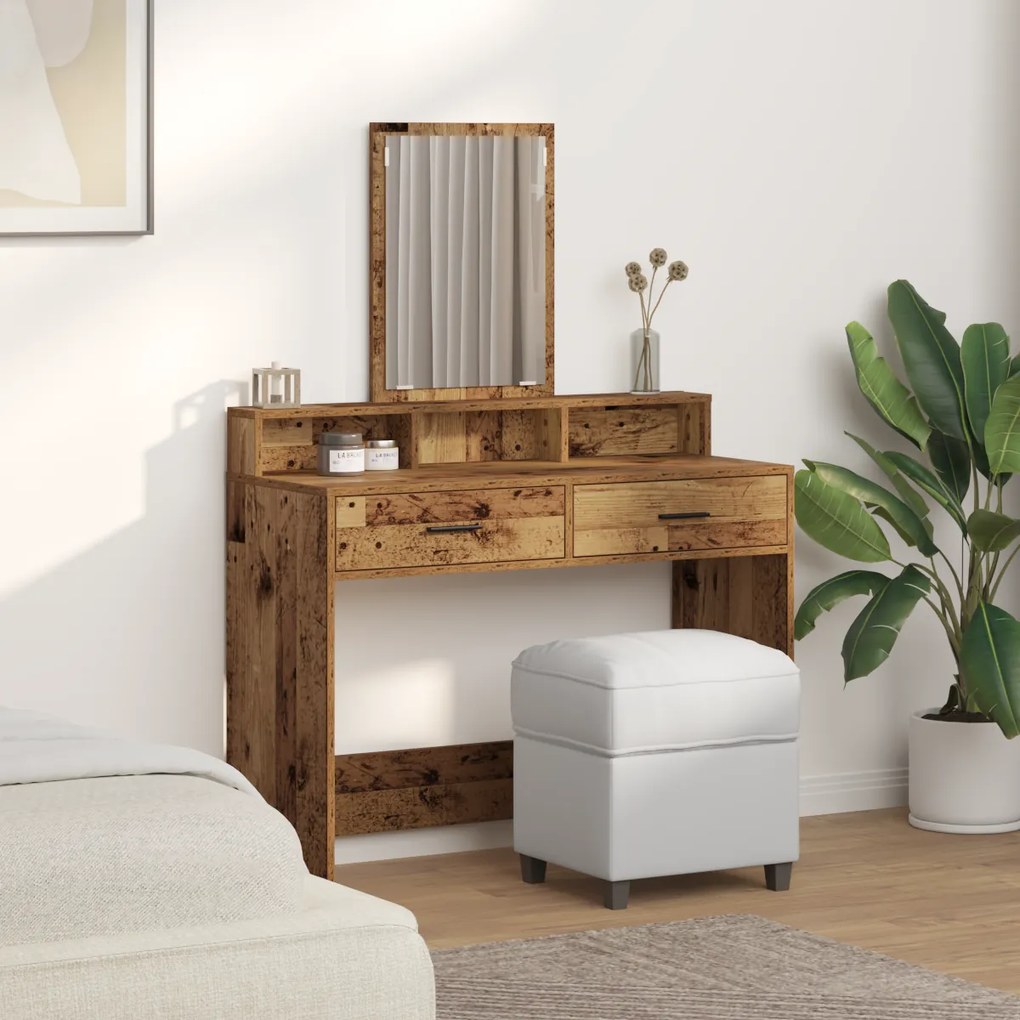 vidaXL Τουαλέτα με Συρτάρια Παλιού Ξύλου 100x41x140 εκ