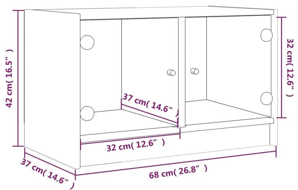 ΒΟΗΘΗΤΙΚΟ ΝΤΟΥΛΑΠΙ SONOMA ΔΡΥΣ 68X37X42 ΕΚ. ΜΕ ΓΥΑΛΙΝΕΣ ΠΟΡΤΕΣ 836359