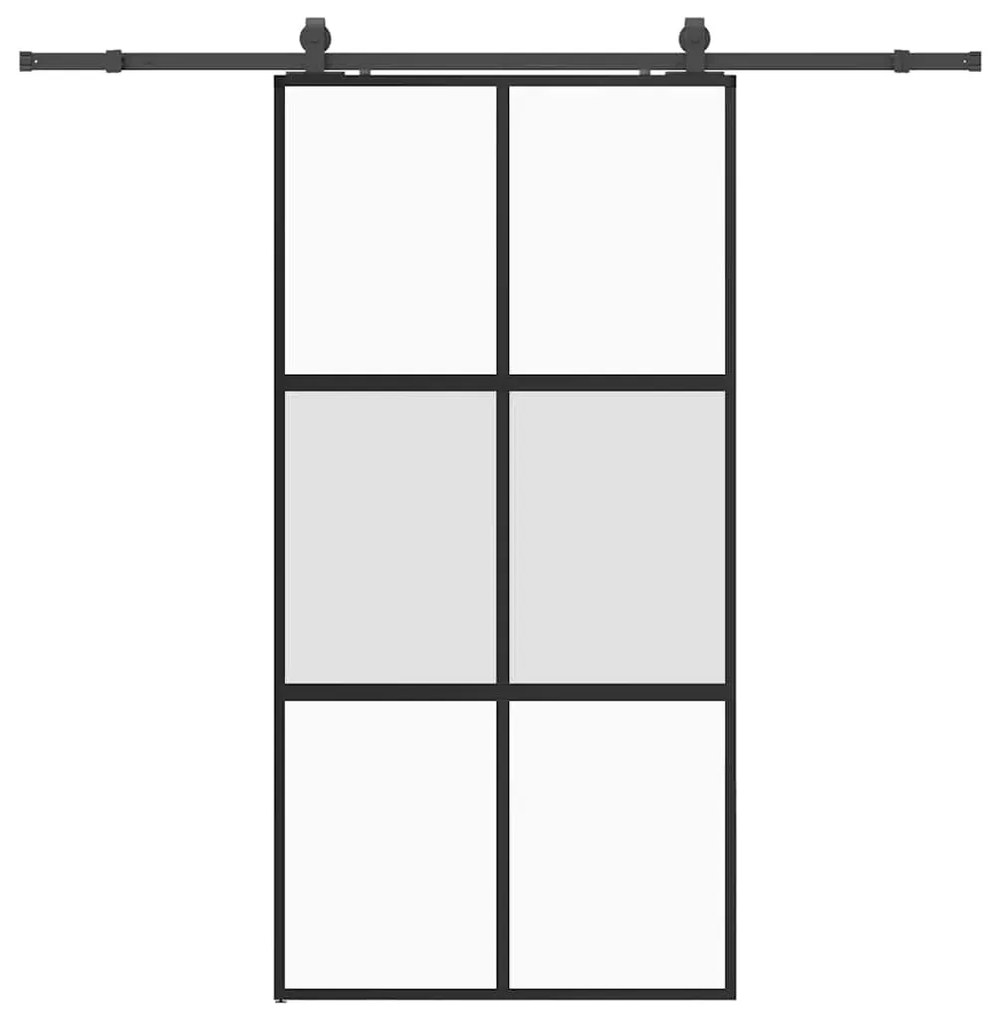 vidaXL Σετ συρόμενης πόρτας με υλικό μαύρο 102,5x205 cm