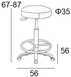 ΣΚΑΜΠΟ ΜΠΑΡ 2ΤΜΧ ST100 ΜΑΥΡΟ PU 56X56X87ΕΚ.