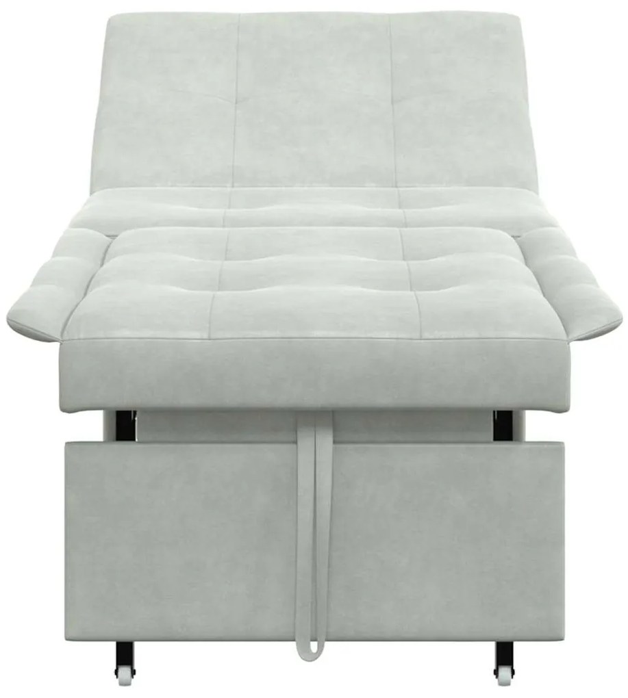 vidaXL Καναπές-Κρεβάτι Ανοιχτό γκρι 67 x 194 x 38 εκ Βελούδο