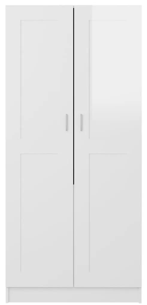 Ντουλάπα Γυαλιστερό Λευκό 85,2 x 51,5 x 180 εκ. από Μοριοσανίδα - Λευκό