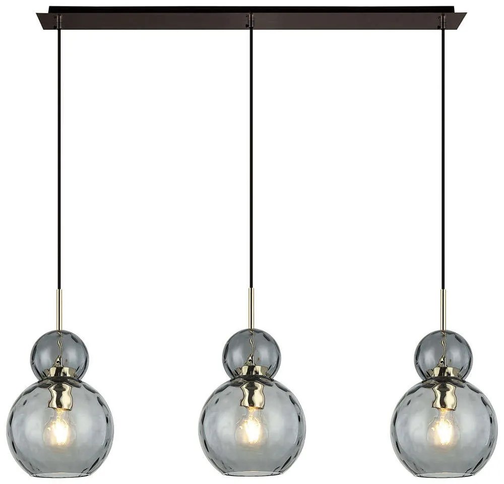 Φωτιστικό Οροφής - Ράγα Firenze 4294600 82x29,5cm 3xE27 40W Smoke-Gold Viokef